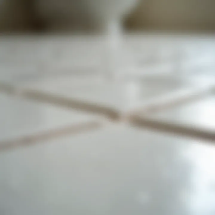 Close-up of properly applied grout between tiles