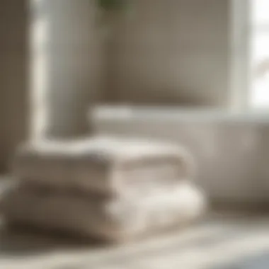 Textured towels enhancing the bathroom ambiance