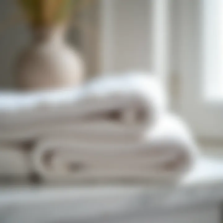 Close-up shot of towel fabric showcasing softness and absorbency