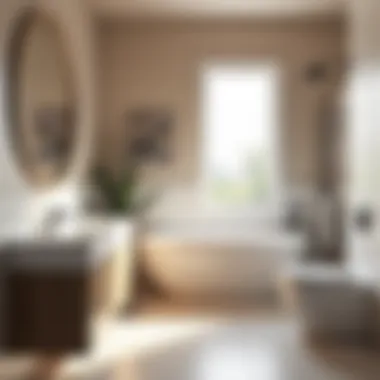 Soothing Color Palette for a Small Bathroom Inviting small bathroom with a soothing color palette