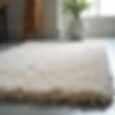 Close-up of innovative materials used in bath rugs