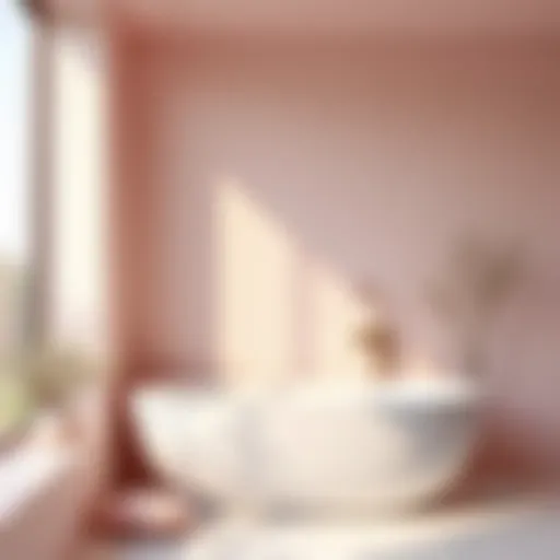 A serene bathroom with soft pastel colors