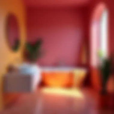Vibrant color palette showcasing bold bathroom decor
