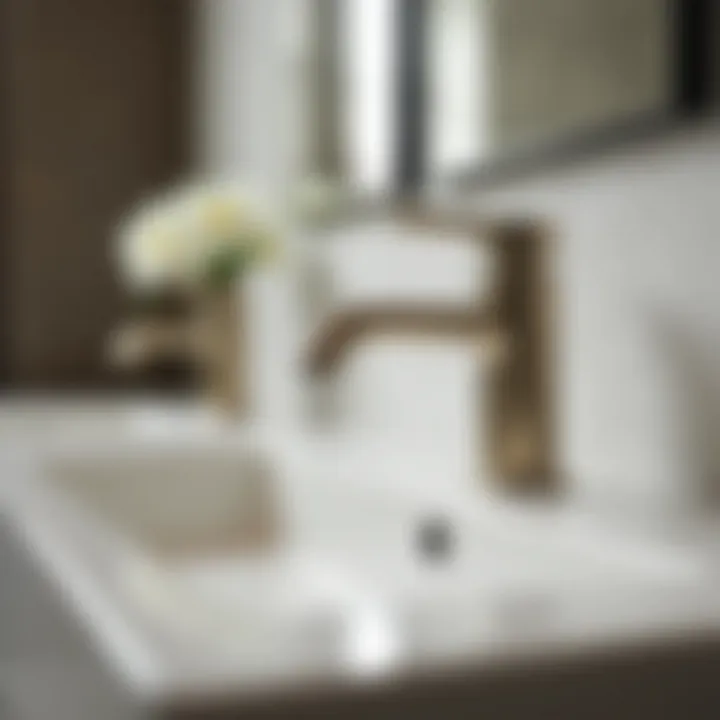 Elegant bathroom featuring Moen modern faucets