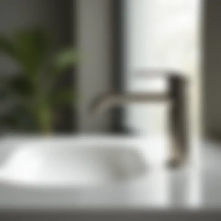 Sleek Moen faucet design in a modern bathroom setting