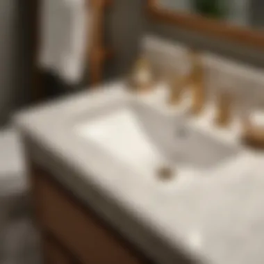 Close-up of luxurious materials used in bathroom vanities