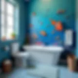 Vibrant Finding Nemo bathroom decor showcasing wall art and accessories.