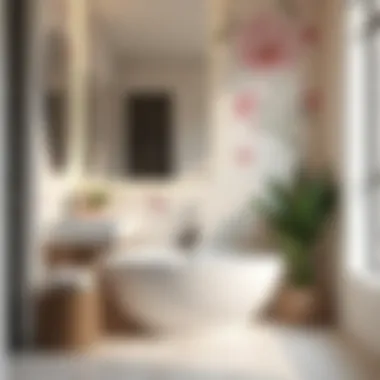 Creating Beauty with Floral Accents in Bathrooms A beautifully tiled bathroom featuring floral accents