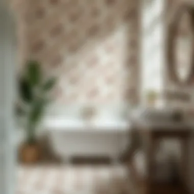 Timeless Charm of Vintage Floral Tiles Classic floral tiles in a vintage-inspired bathroom