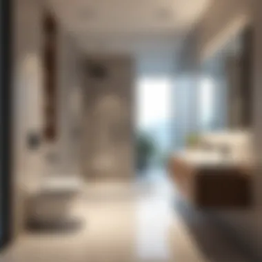 Smart Technology in Bathroom Design Sleek bathroom featuring smart technology and modern fixtures