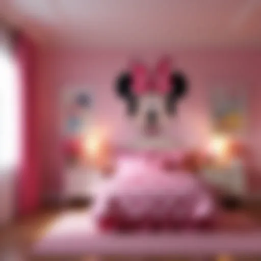 Charming Minnie Mouse themed bedroom with vibrant decor