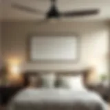 Stylish ceiling fan enhancing bedroom aesthetics