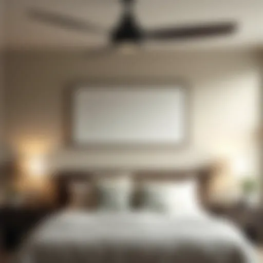 Stylish ceiling fan enhancing bedroom aesthetics