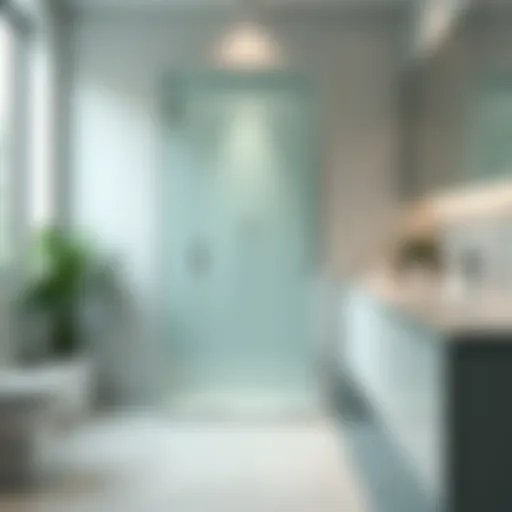 A sparkling clean glass door in a modern bathroom