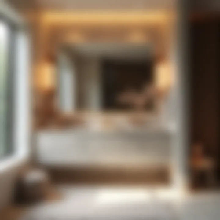 Luxurious spa-like bathroom featuring a granite vanity, promoting tranquility and style.