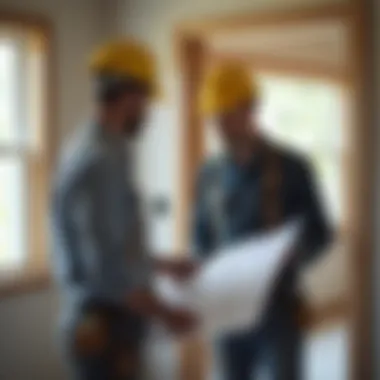 Skilled contractor discussing renovation plans with a homeowner